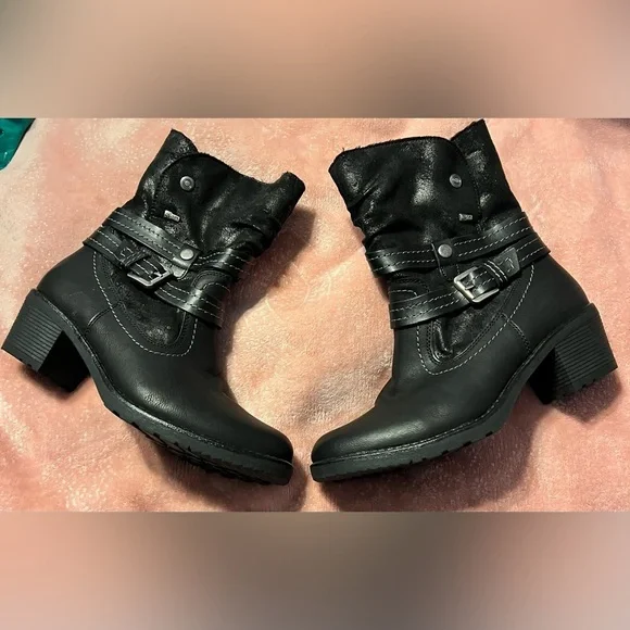 Spring Step Boisa Black water-resistant vegan leather boots shock resist heals - Picture 3 of 10